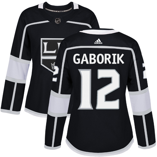 Adidas Los Angeles Kings 12 Marian Gaborik Black Home Authentic Women Stitched NHL Jersey